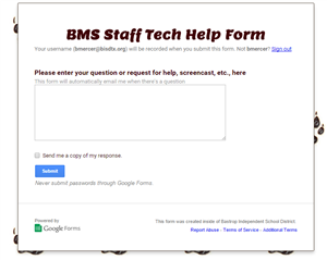 BMS Staff Tech Help Form 