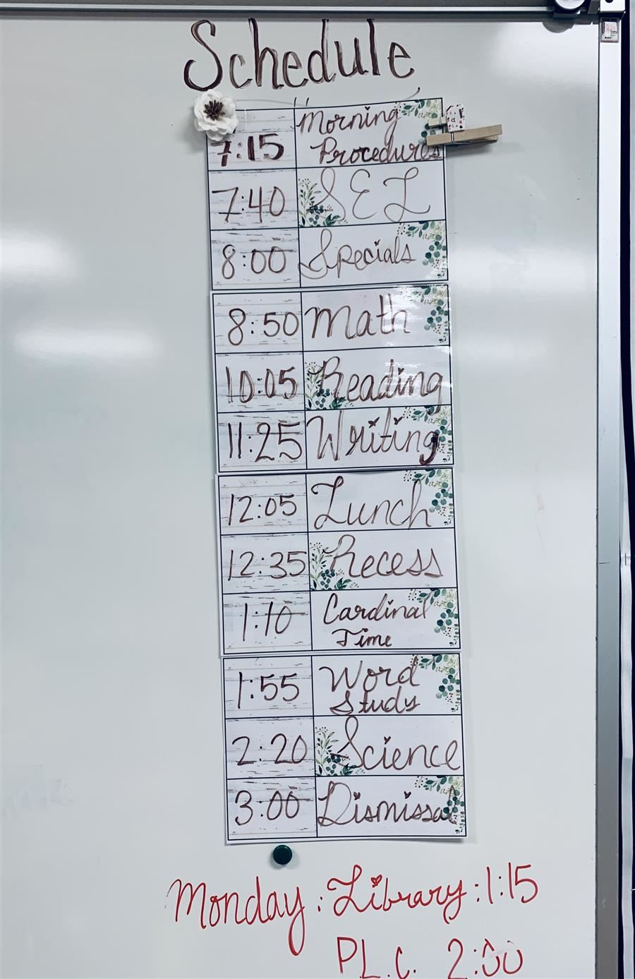 Horario de Clase Horario de Clase