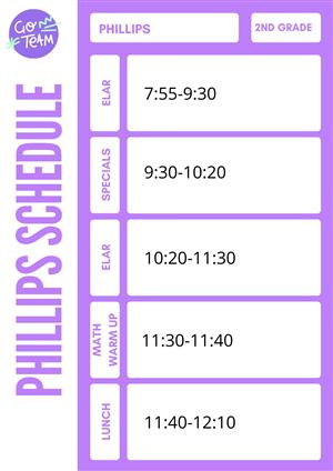schedule schedule