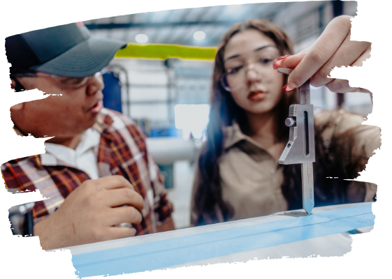 Students working