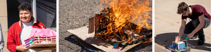 picture of students with build and burn projects