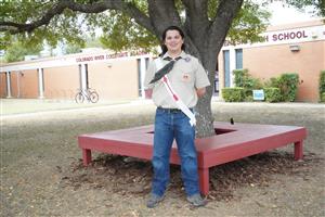 CRCA student with bench 