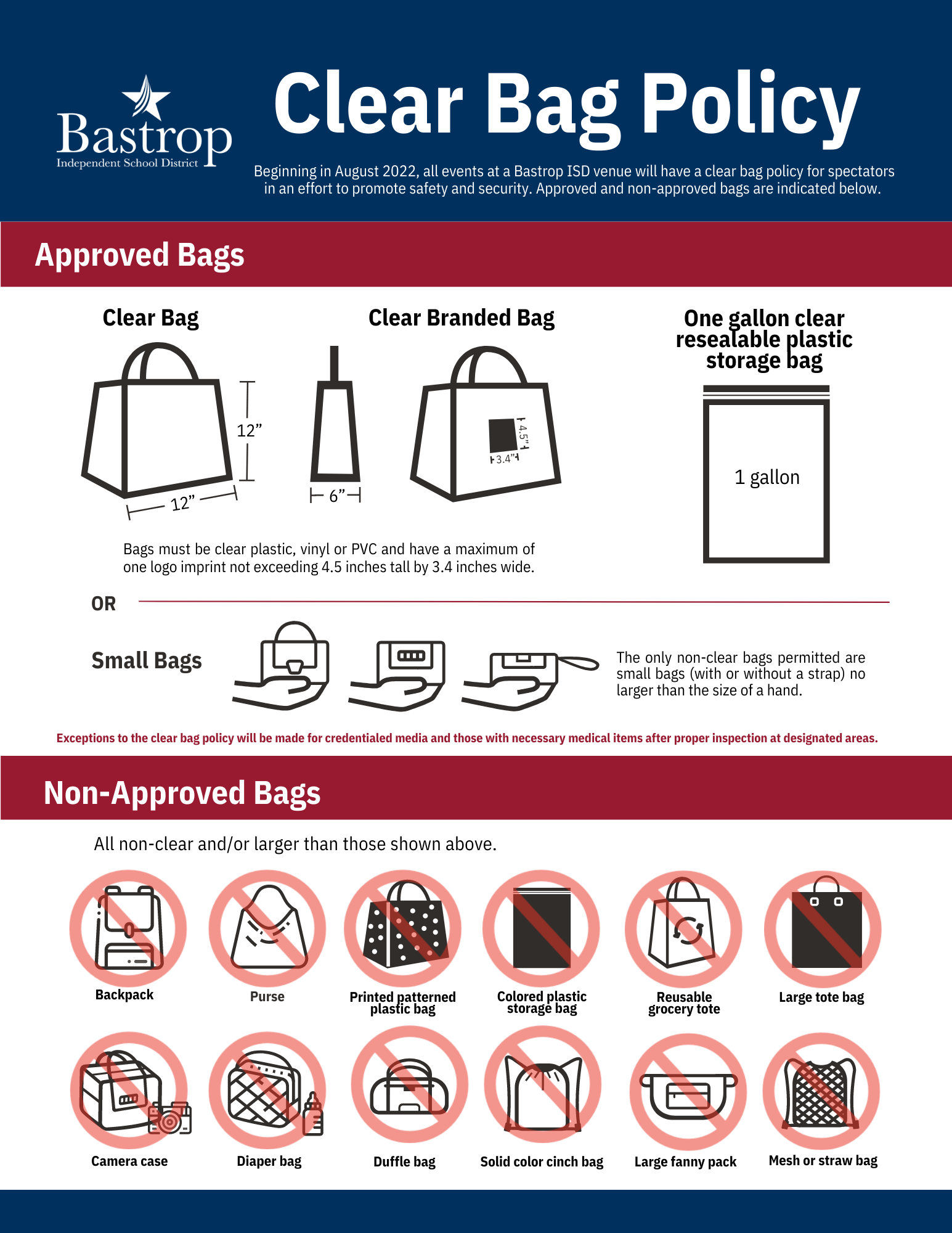 Athletics / Clear Bag Policy Athletics / Clear Bag Policy