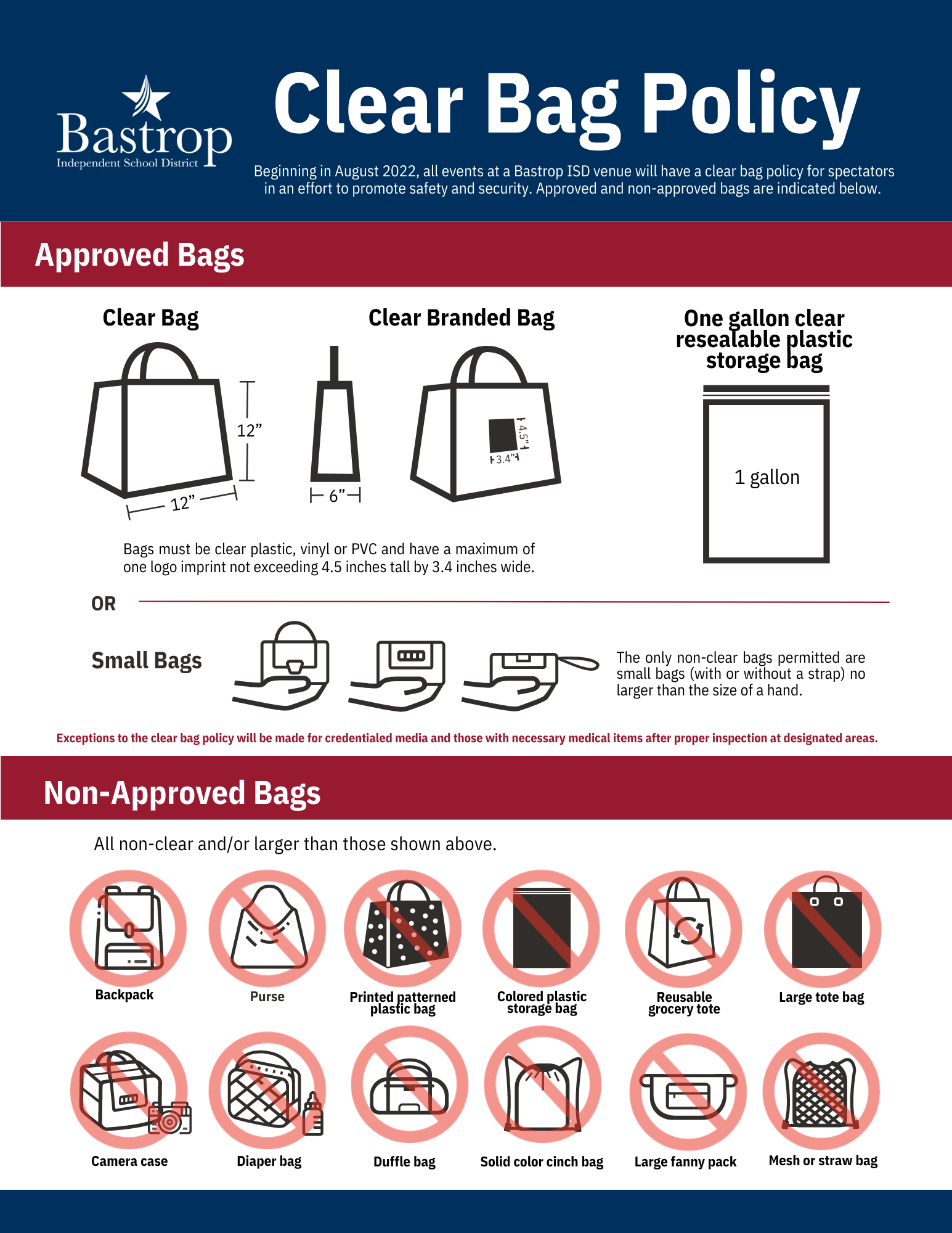 clear bag policy examples